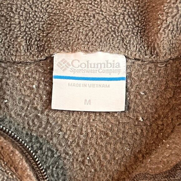Columbia Jacket Women Medium Brown Fleece Sweater Mock Neck Outdoor Camping Vest - Picture 7 of 8